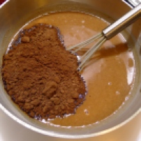 Add the cocoa powder.