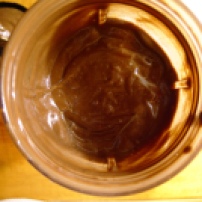 The consistency of chocolate pudding.